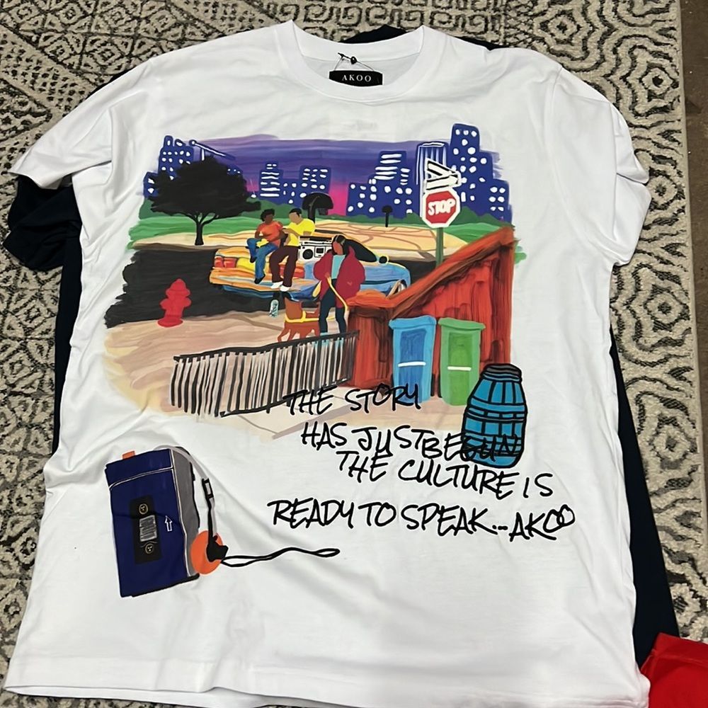 AKOO 9 piece bundle denim and sweats with tee and polos LARGE and size 34 - Picture 2 of 12